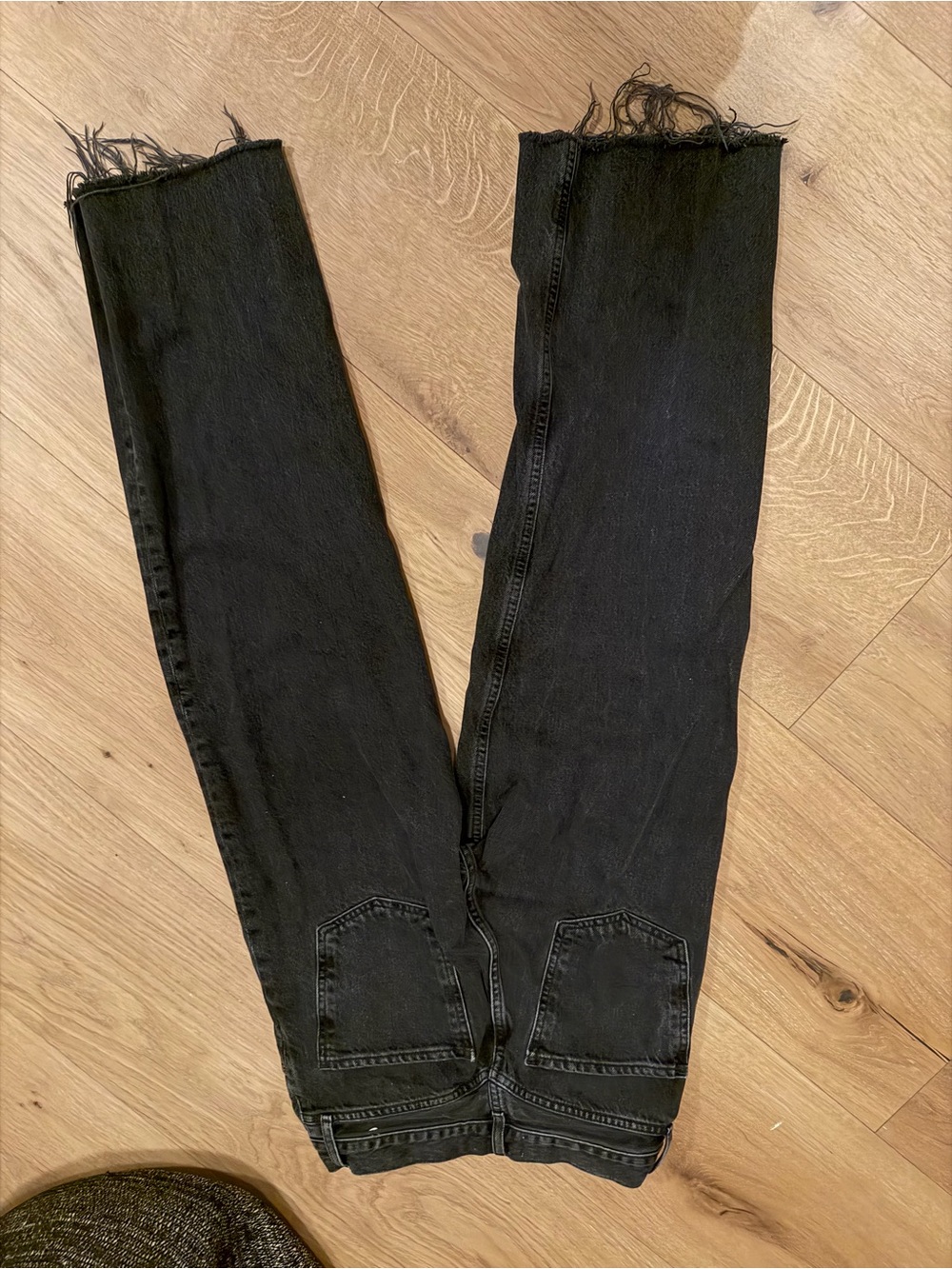 Agolde Black Frayed-Hem Ankle Skinny Jeans